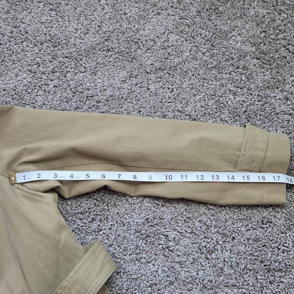 Gap Womens Trench Coat Jacket Belted Khaki Double Breasted Womens XL - Picture 4 of 8
